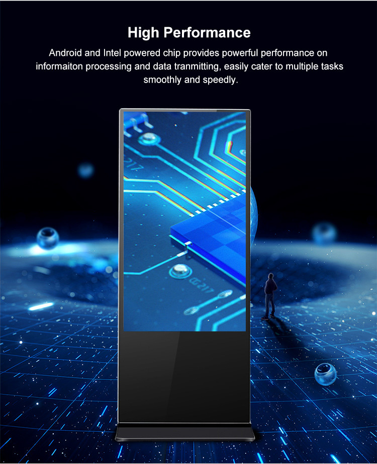 Android Indoor Digital Advertising Display 43" 50" 55" 65" Optional