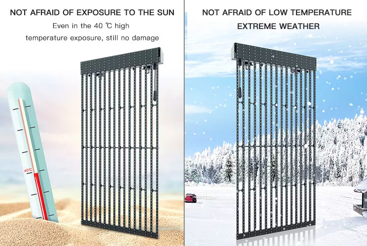 9300k Waterproof Glass Led Mesh Screen Wall High Brightness for Advertising