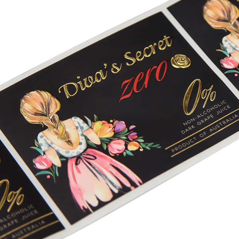 Waterproof Self Adhesive Sticker Labels Wine Bottle Custom Logo Printing