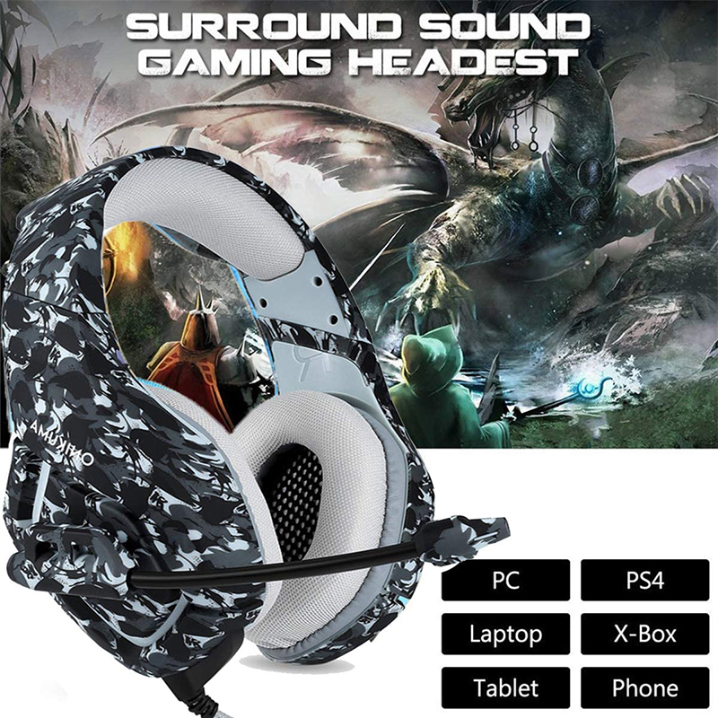 PS4 PS5 Xbox PC Onikuma F9 Wired Gaming Headset With 50mm Driver Microphone RGB Light