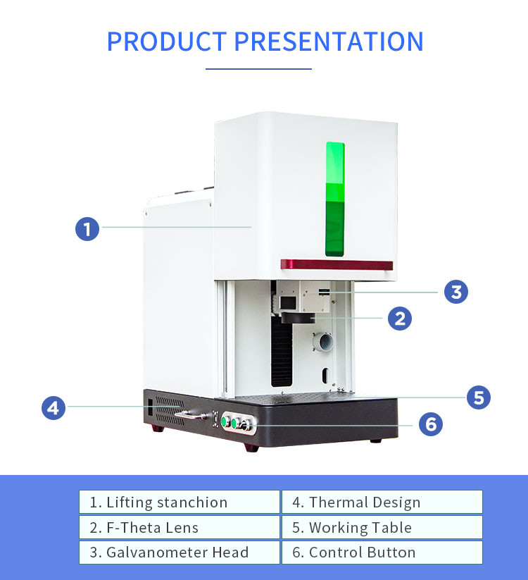 Laser Men full enclosed mini smart fiber laser marking machine 20w 30w 50w / small fiber laser marker