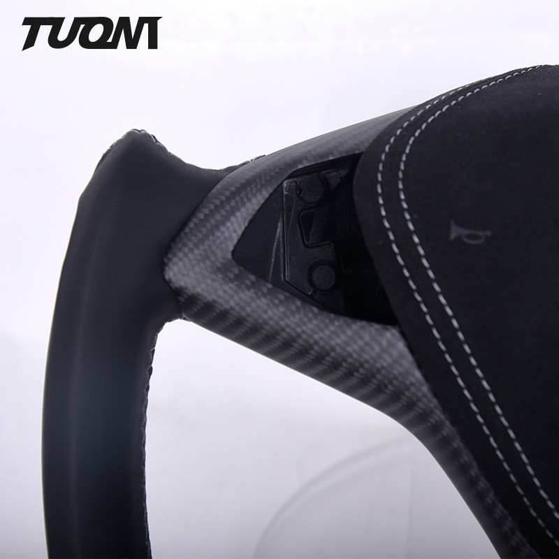Matte Carbon Fiber Leather Yoke Steering Wheel For Tesla Model 3 Y X S Custom