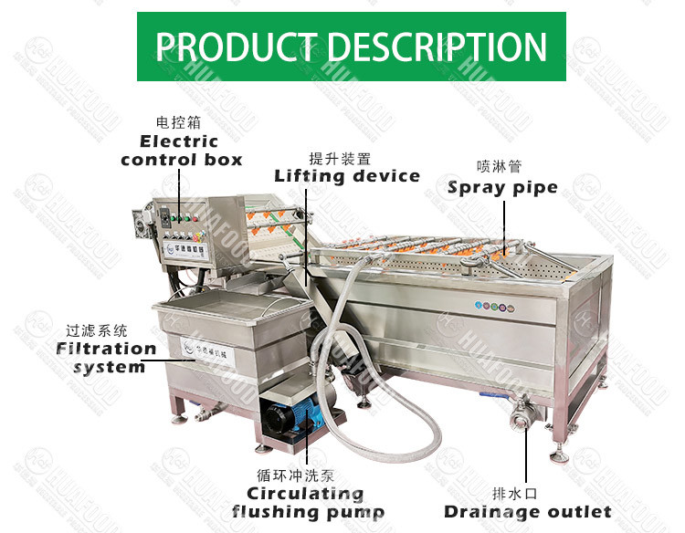 500kg/h Grape Washing And Drying Machine SUS 304 Stainless Steel