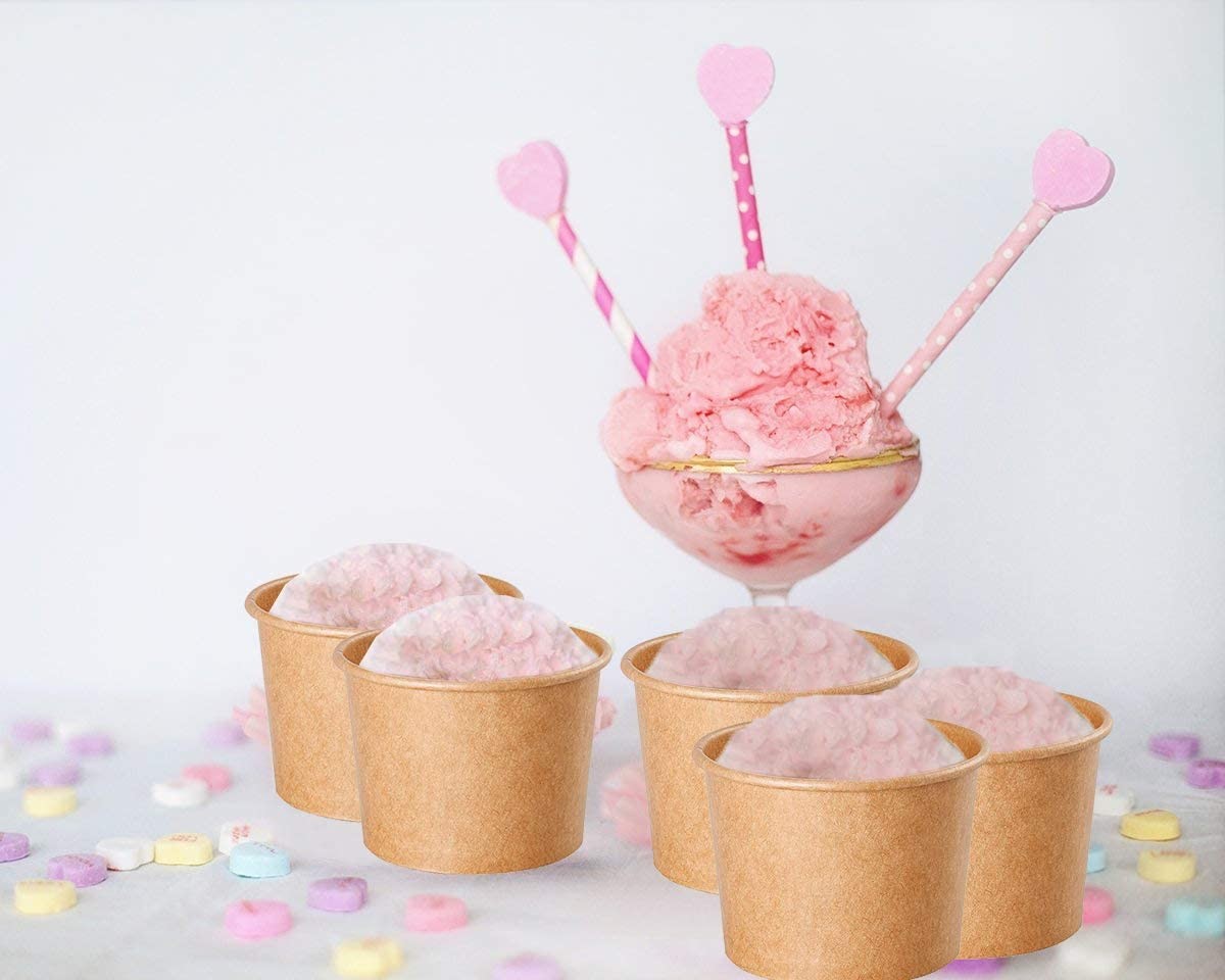 20 oz 591.4ml Dessert Ice Cream Yogurt Kraft Paper Coffee Cups