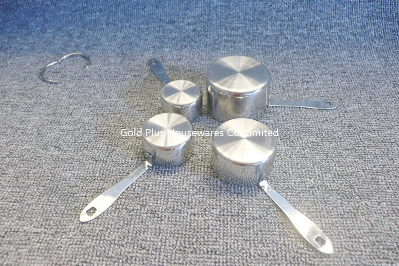 OEM printed available 250ml measuring cups with stainless steel handle multi-size 4 pcs metal measuring spoons