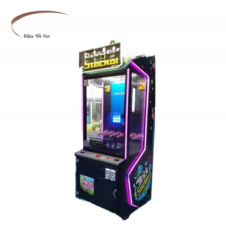 Coin Operated Brick Stacker Gift Game Machine CE Certificated