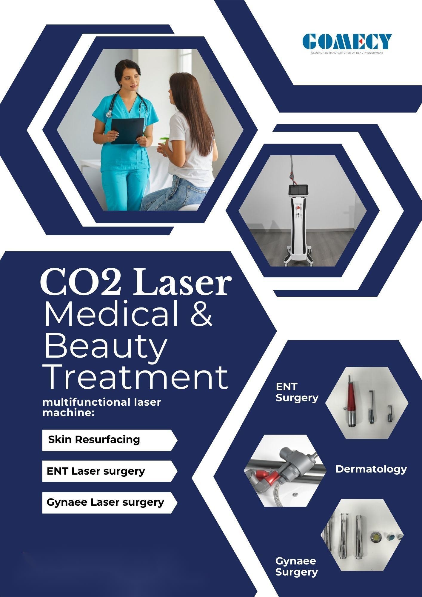 GOMECY 2024 Facial Skin Care Co2 Fractional Laser Stretch Mark Fractional Co2 Laser For Warts Scars Birthwarks Removal