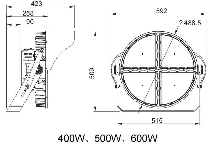 500w outdoor cob led street light floodlights 600w led football stadium lighting