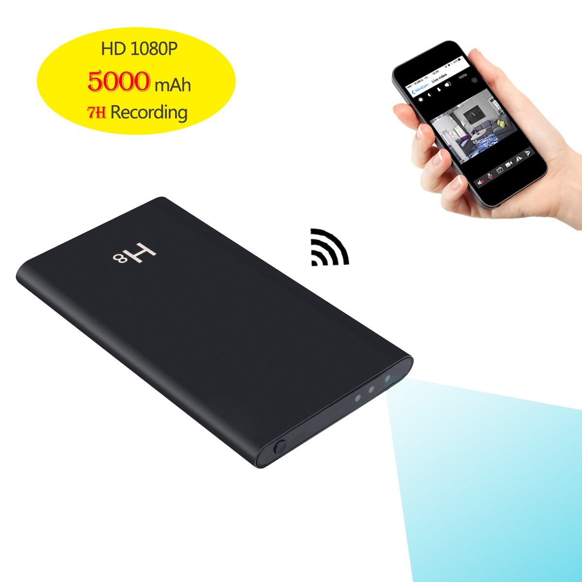 H8 Wifi Power Bank 1080P IP Live Cam Hidden Camera with 1080P HD Smartphone ip camera