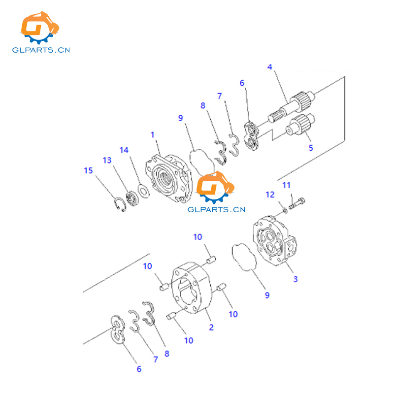 705-12-38010 Gear Pump Hydraulic WA500-3 For Komatsu Wheel Loaders