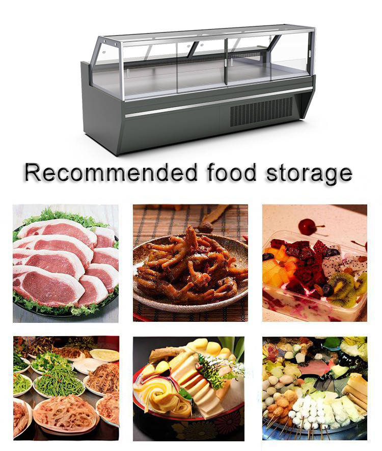 Meat Deli Display Refrigerator Energy Saving Open 259L Supermarket Cases