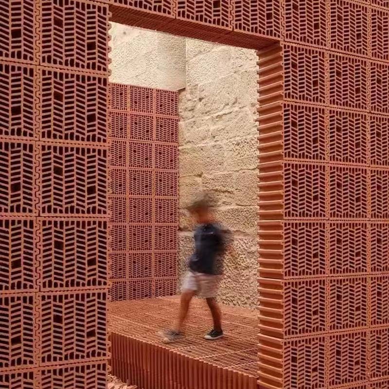 Hotel Exterior Clinker Ceramic Wall Bricks Decorative Terracotta Screen Wall Blocks
