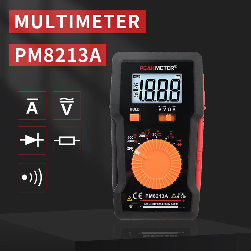 Multifunctional Digital Volt Ohm Meter , Manual Range Digital Multi Meter 2000 Counts