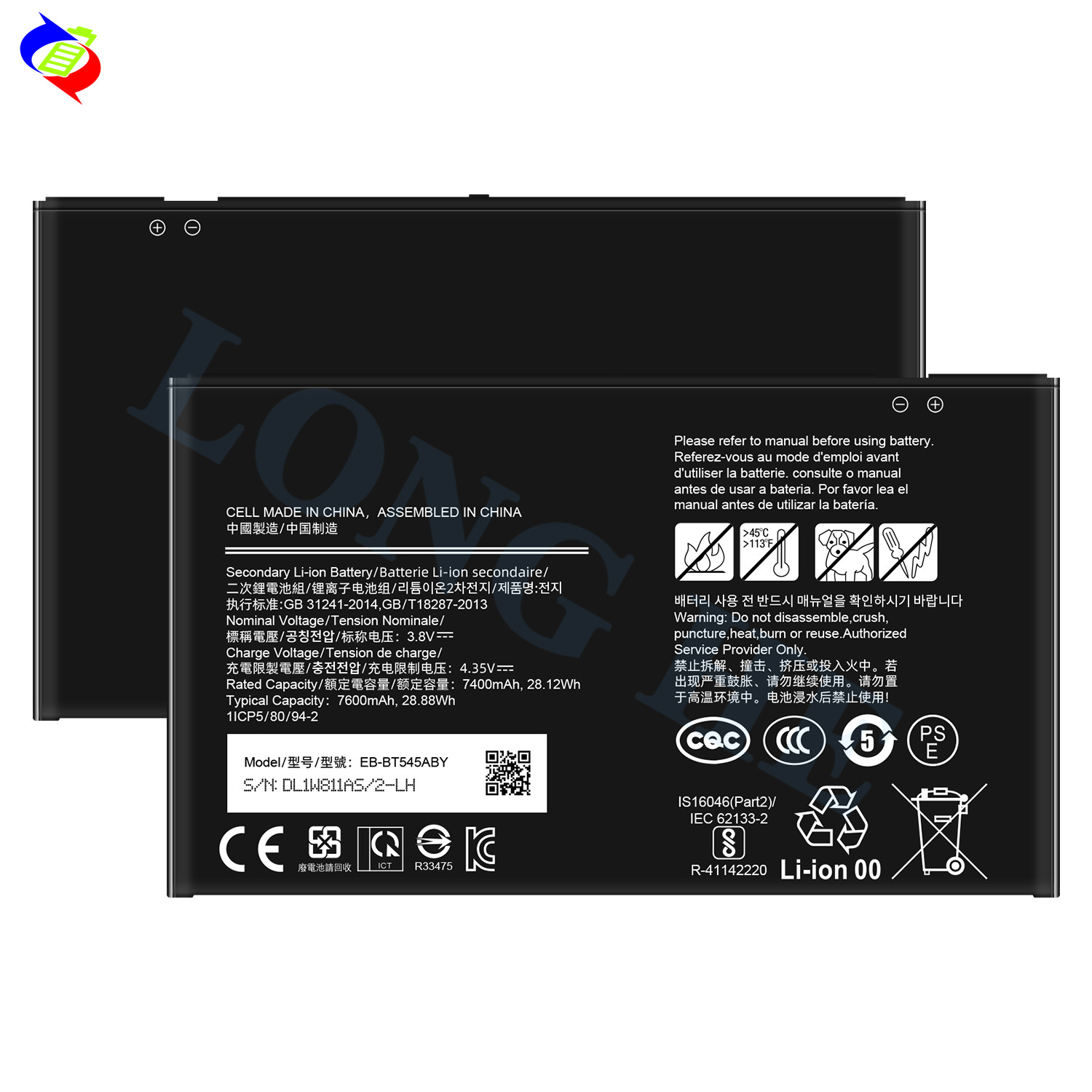 EB-BT545ABY-94 High Capacity Digital Battery for Samsung Galaxy Tab Active4 Pro SM-T636B Tablet PC