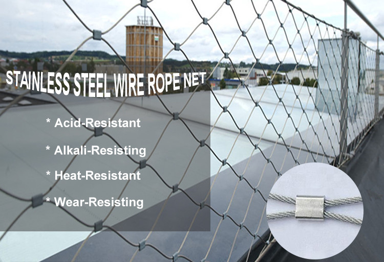 Stainless Steel Wire Rope Mesh Net Rock Fall Protection For Architectural