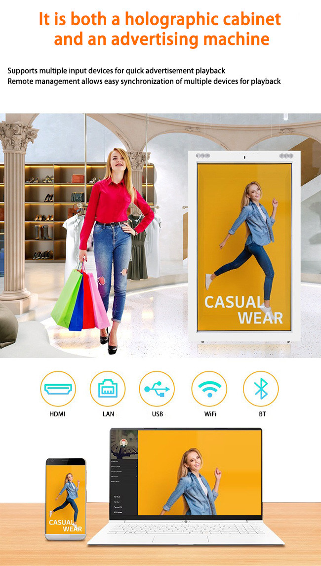 Android Based Transparent LCD Display Cabinet With 4G Connectivity For Ads