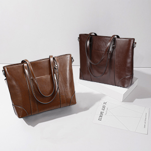 15.6 Inch Laptop Leather Tote Bag For Women PU Polyester Material