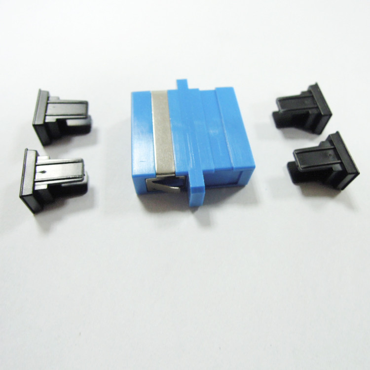 Blue color Ceramic or Bronze Sleeve SC/PC-SM Fiber Optic Adapter for Active Device Termination