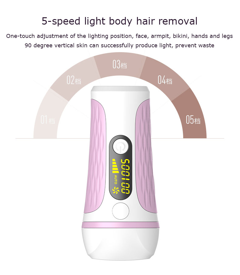 Professional IPL Hair Removal Machine 500000 Flash Pulsed 5 Speed Adjustable