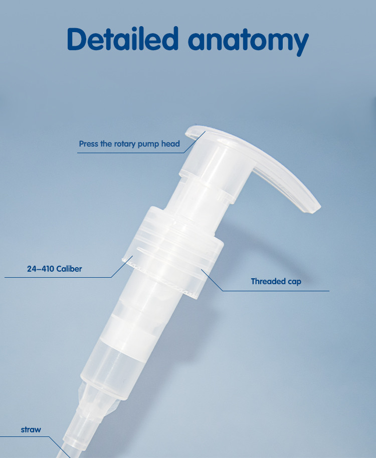 All Plastic Mono 24-410 Lotion Pump With 2cc Dosage Cosmetic Packaging Dispenser