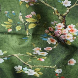 China Modern Polyester Cotton Fabrics Ramie Cotton Silk Printed Fabric on sale