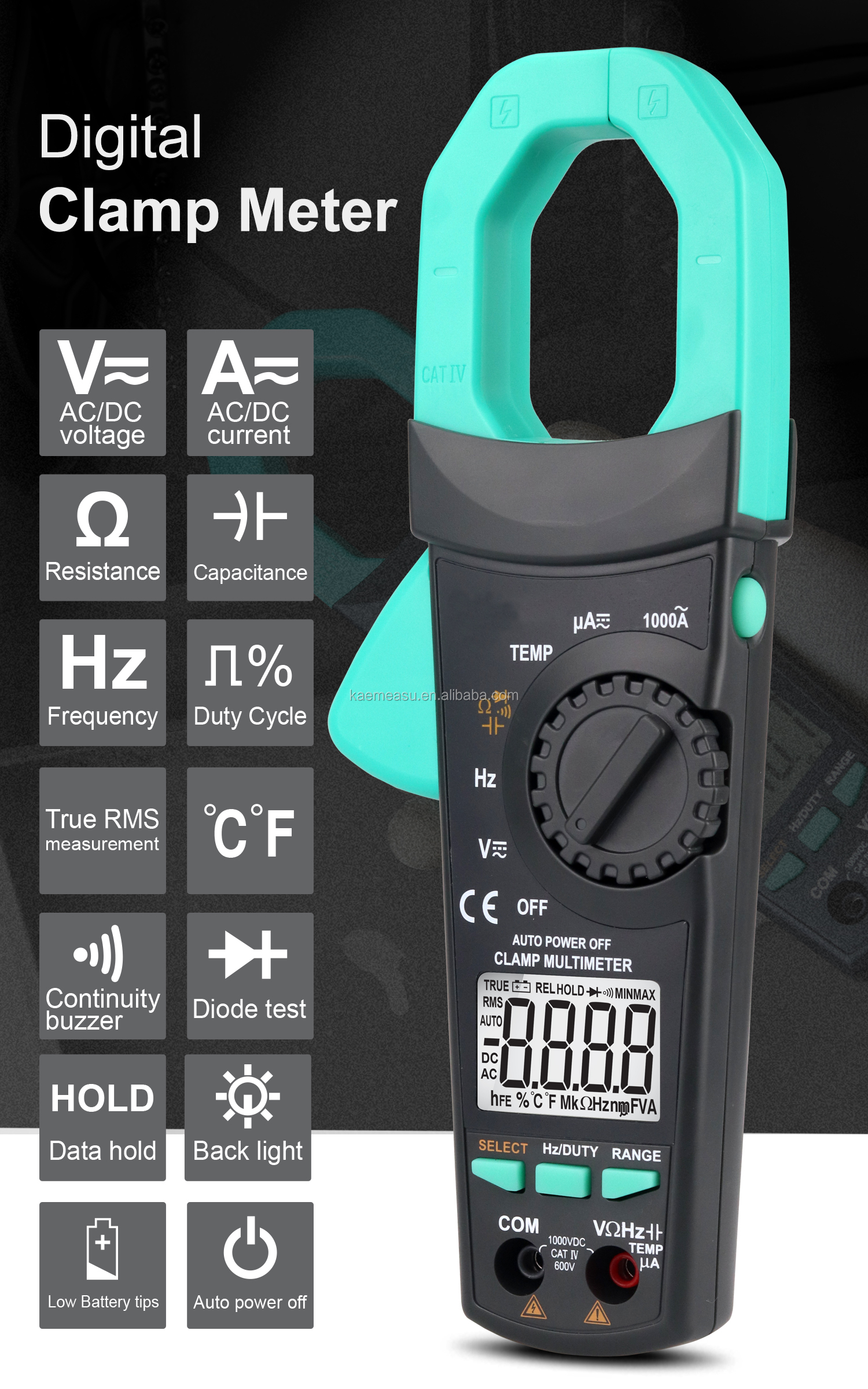 6000 Counts Ac Dc Current Multimeter Aneng Voltage Meters Clamp Multimeter Digital Clamp Meters