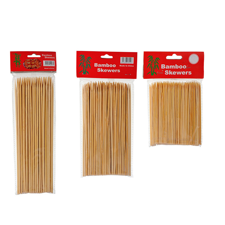 Disposable Bamboo Barbecue Skewers , Pointed Wooden Bbq Skewers Fruit Sharpen