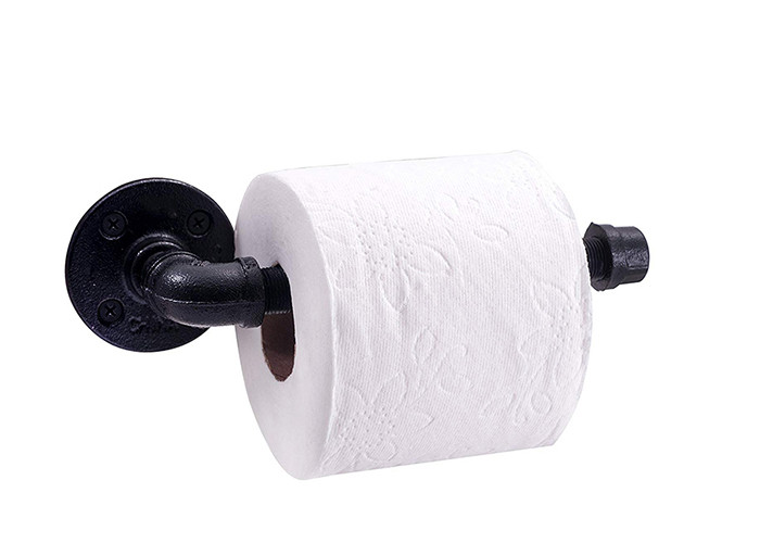 Decorative Vintage Style Industrial Pipe Toilet Paper Holder Toilet Floor Flange