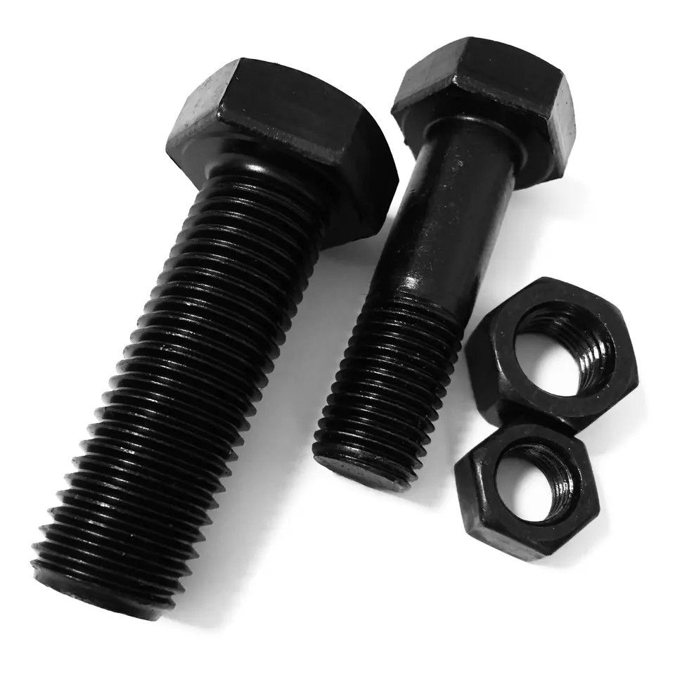 Hex Head Bolts DIN933 DIN934 High Strength M6-M36 Black Hex Bolt And Nut For Structure