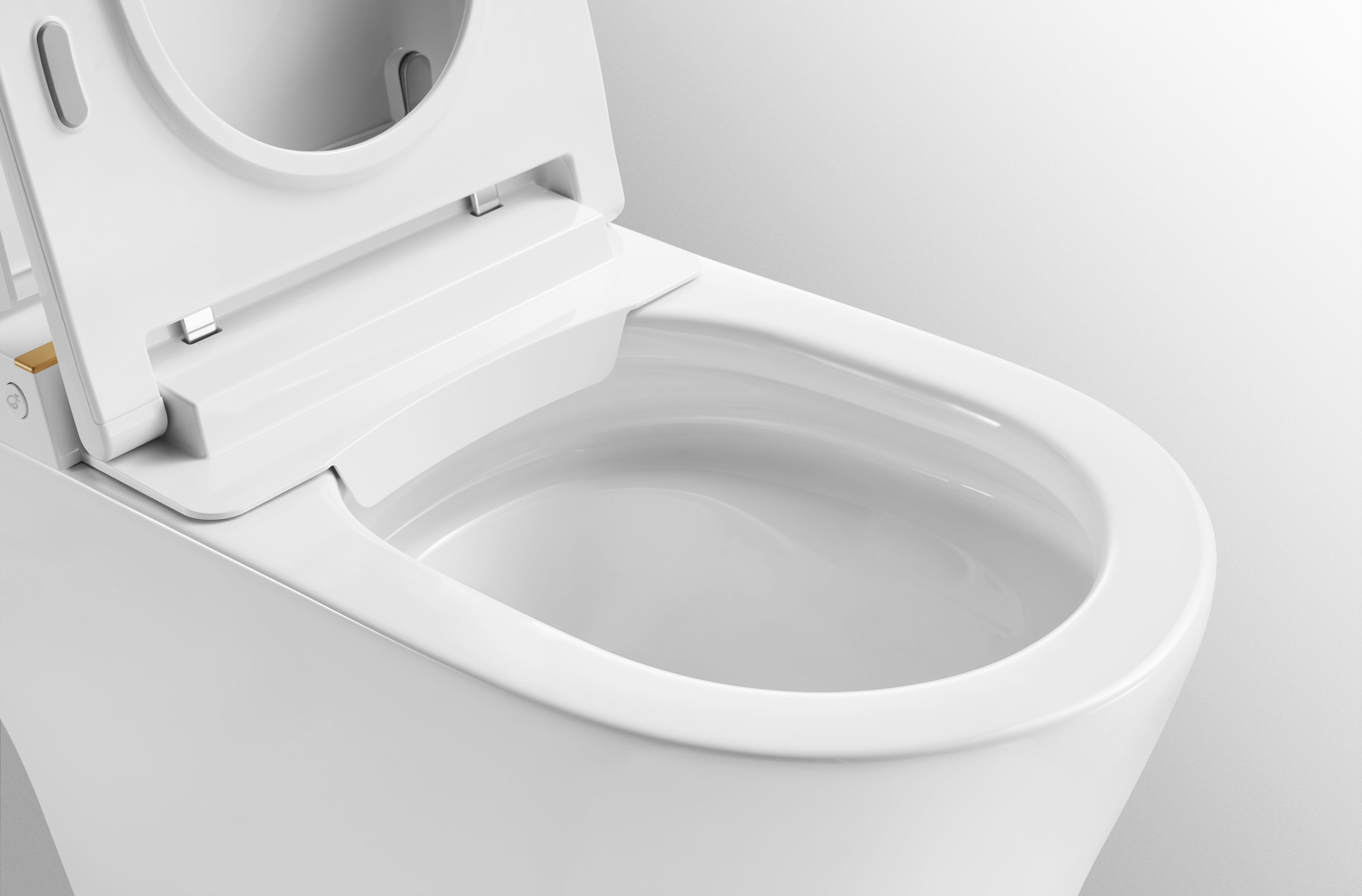 Knob Control Ceramic Modern Smart Toilet , Siphonic jet Intelligent Toilet Bowl