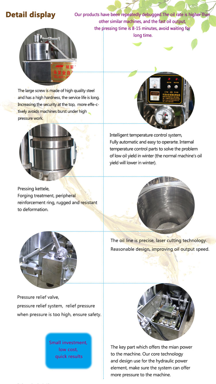 150kg/h Hydraulic Oil Press Machine For Mustard Oil Mill Sesame Seed