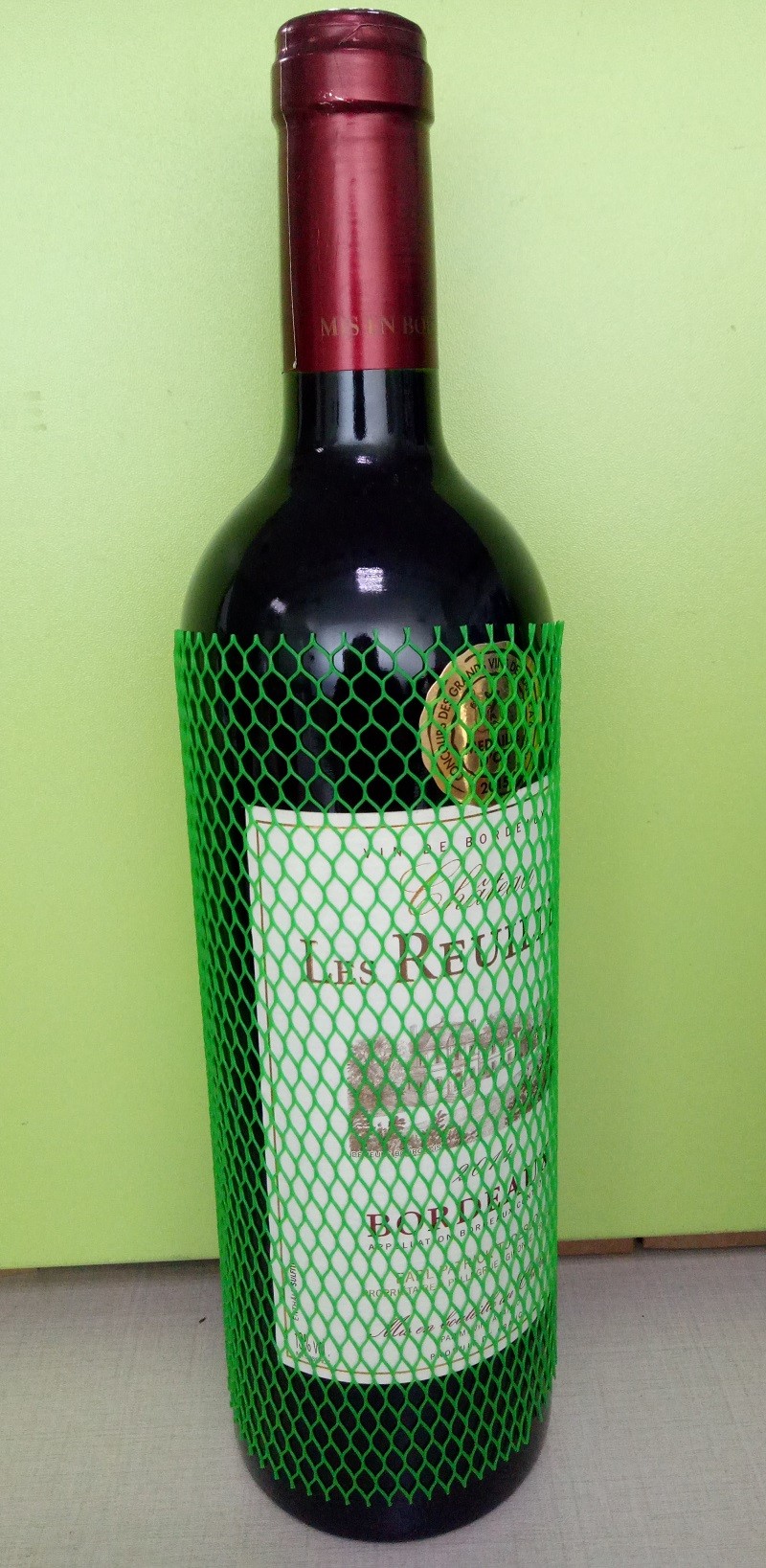 Wine Bottle Net Protective Mesh Sleeving , Mesh Sleeve Plastic Tube Netting Colorful