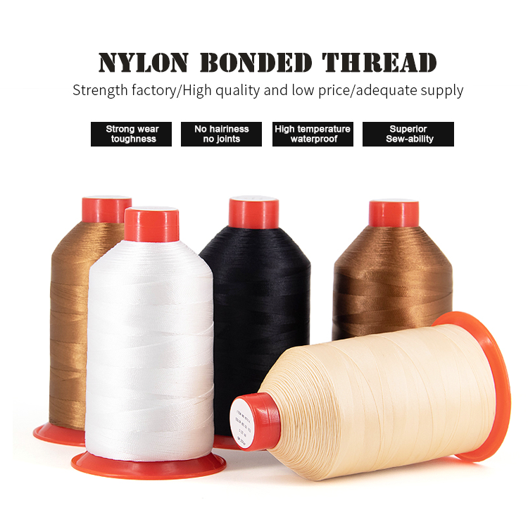 High Temperature Resistance 1500m 100% Nylon 304 Colours Tex 135 Bonded Nylon Thread