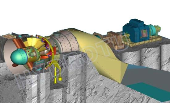 Low Water Head S Type Hydro Turbine / water turbine with Full Regulation Runner, Speed Governor