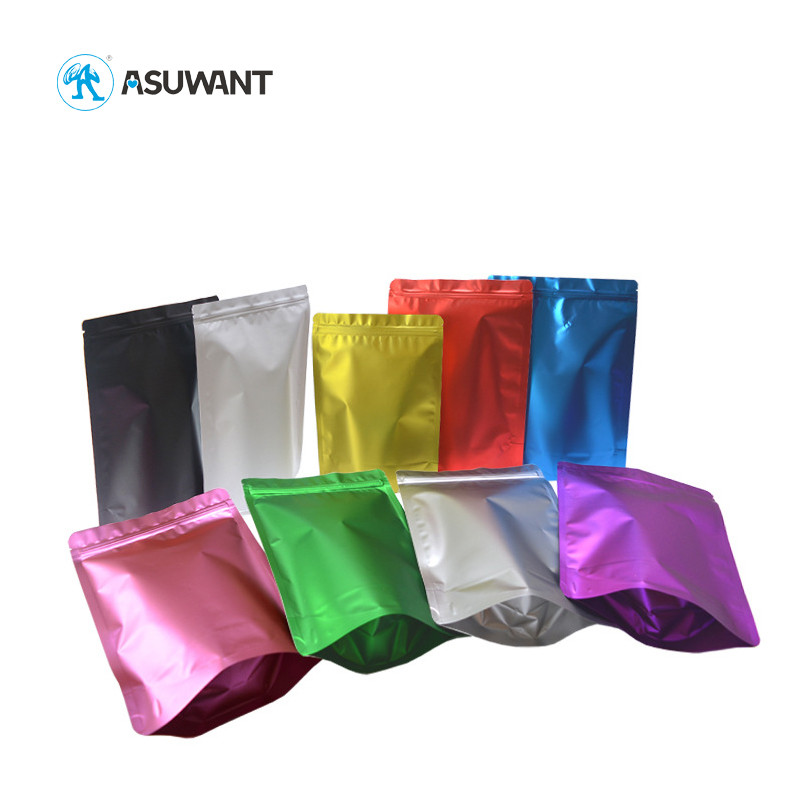 Metallic Gold Matte Stand Up Pouch Gravnre Printing Aluminum Foil Zipper Bags