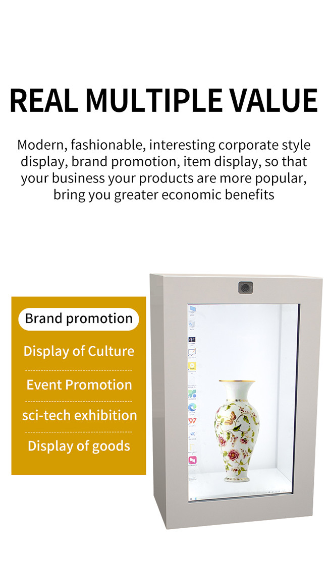 Android OS See Through LCD Transparent LCD Display Cabinet WiFi Connectivity