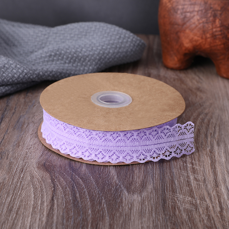 2.5cm Elastic Band Hollow Flower Ribbon for Sewing Clothing Garment Macaron red wine color Decorative Lace Trim