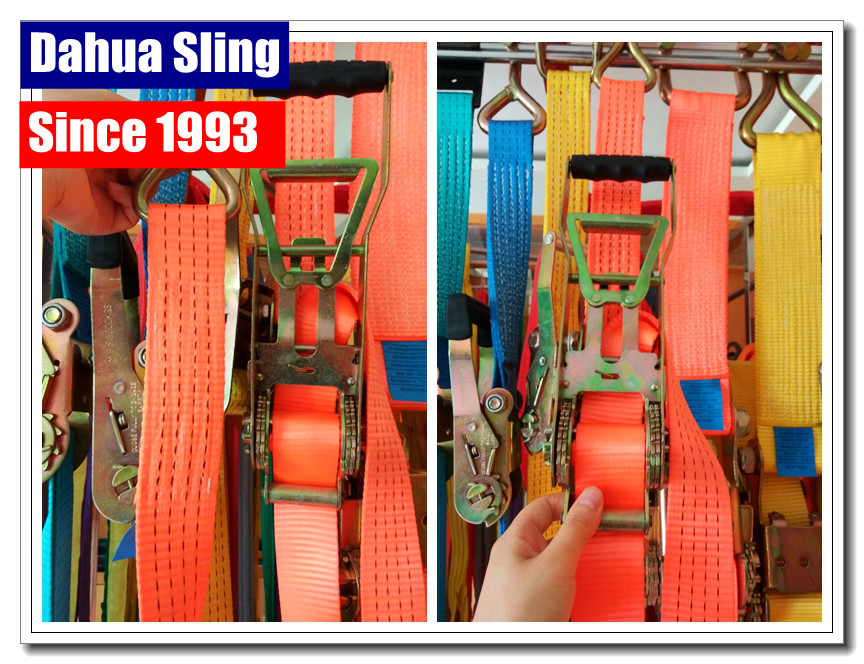 Heavy Duty Tire Tie Down Ratchet Straps , Load Securing Straps With Ratchet