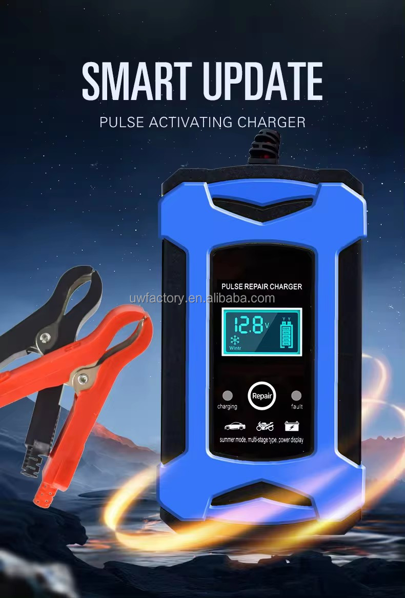 90% Charging Efficiency FCP Function 12V 6A Car and Motorcycle Battery Charger for Lead-Acid Battery Repair