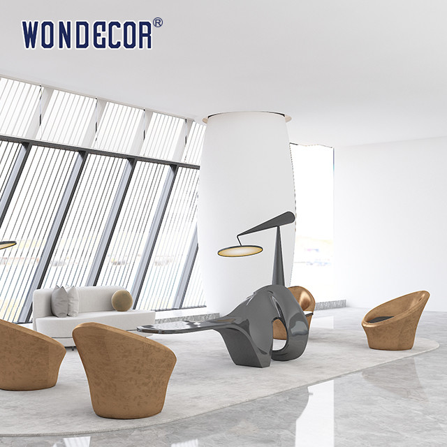 Custom Shape Modern Stainless Steel Table 130cm For Interior Decoration