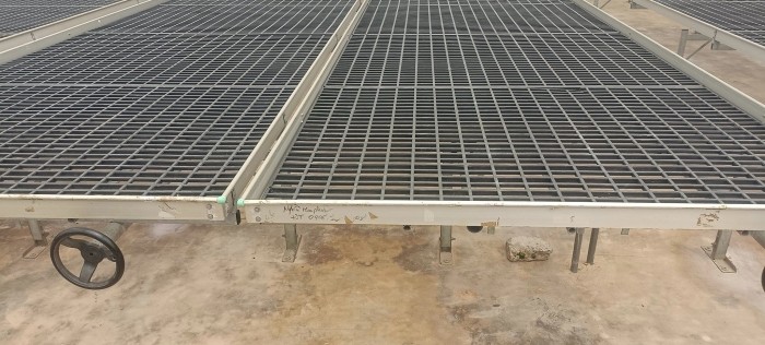 1.735m Greenhouse Rolling Tables PE Material Rolling Top Greenhouse Benches For Rose Orchid