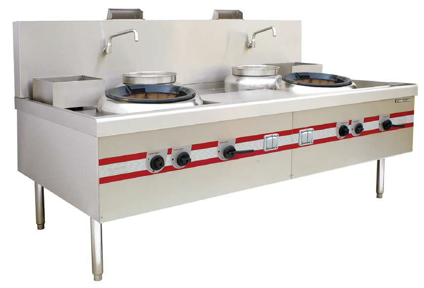 Environmental Chinese Cooking Stove Quiet Turbo Wok Range 1200 x 1220 x (810+450) mm