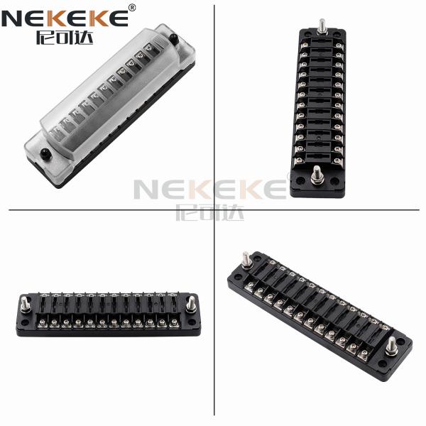12 Way Waterproof 12 Volt Marine Fuse Panel Heat Resistance With Negative Bus