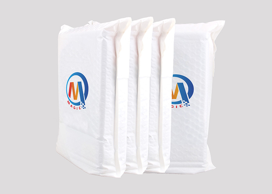 White Padded Bubble Poly Mailer Envelopes For Online Shopping / Express Delivery
