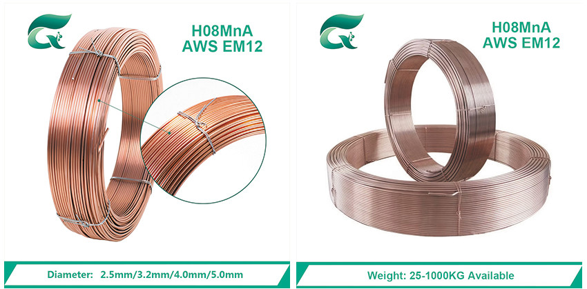 Carbon Steel Submerged Arc Wire H08MnA EM12 Customizable Diameter 2.5mm/3.2mm/4.0mm/5.0mm