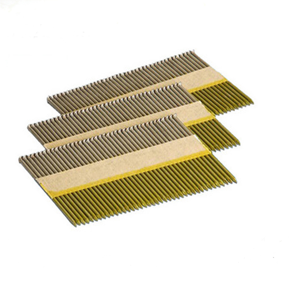 Flat / Checkered Head Paper Strip Nails Electro Galvanized For Building Construction