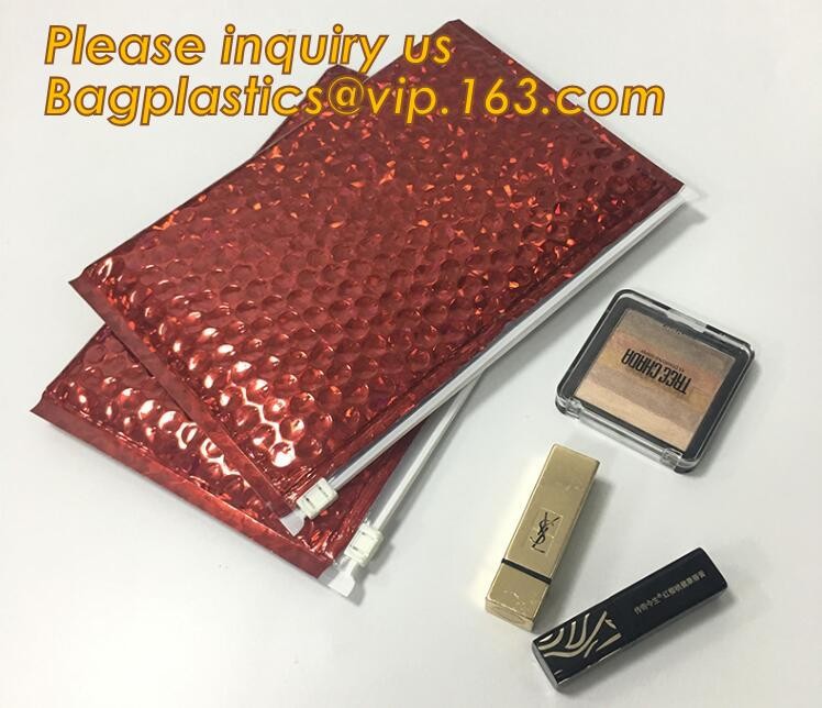 Cosmetic Slider Zip lockkk Bubble Bags Bubble Slide Pouch,Zip lockkk esd bubble bag bubble packaging wrap cosmetic pouch slide