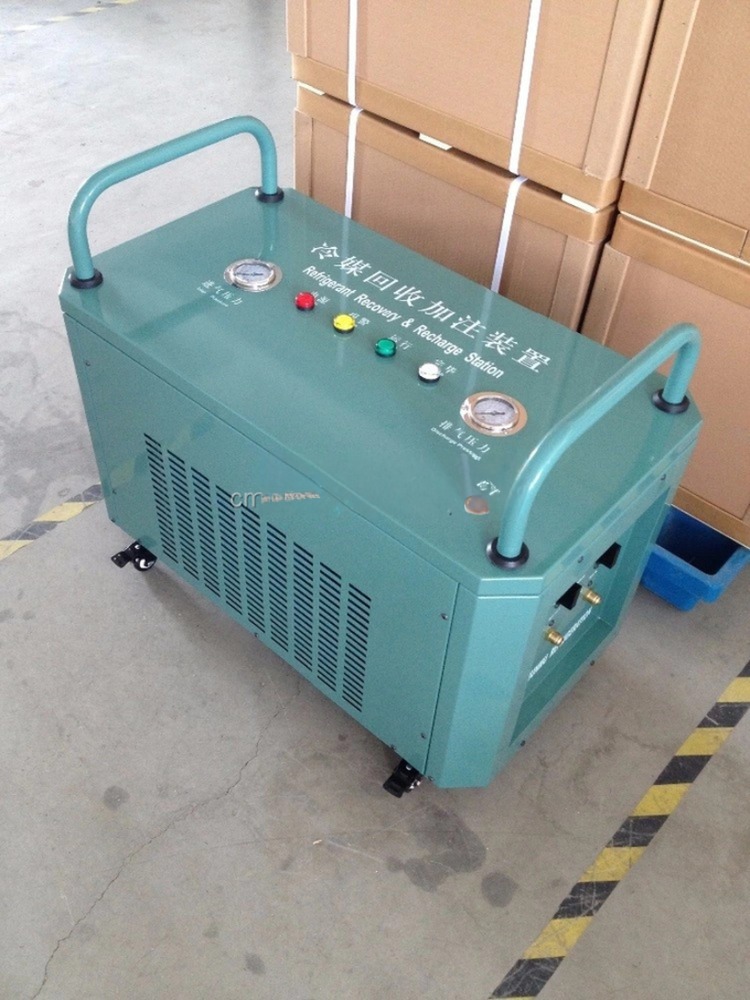 2HP Oil Less Air Conditioning Med R134a Refrigerant Recovery Pump Aircon Charging Equipment Recovery Charging Machine