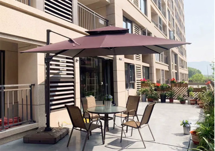 Waterproof Polyester Fabric Heavy Duty Commercial Parasol 3m Patio Umbrella