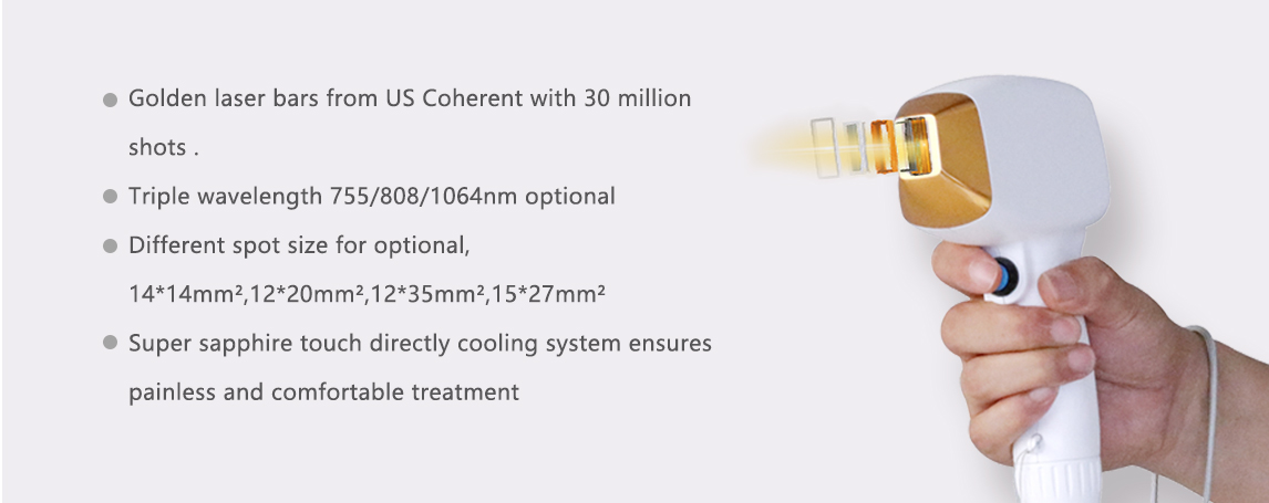 Canada MDSAP Approved Diode Laser Hair Removal Machine 3 Wavelengths 810nm/755nm/1064nm